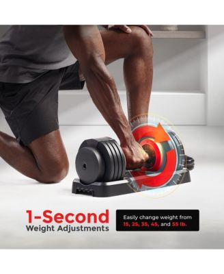 Elite Adjustable Dumbbell 55-Pound, Anti-Slip Steel Handle