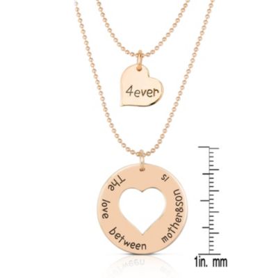 14K Gold Plated Double Heart Pendant Necklace