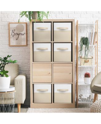 6 Pack 11" Two Tone Foldable Storage Cubes with Handles - Perfect for clothes, toys, books, linens, and more