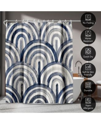 Abstract Water-Resistant Polyester Shower Curtain, 71" x 74"