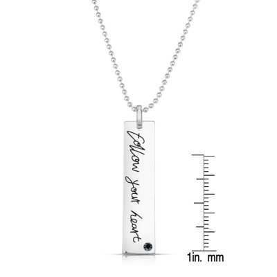 White Gold Plated "Follow Your Heart" Pendant Necklace