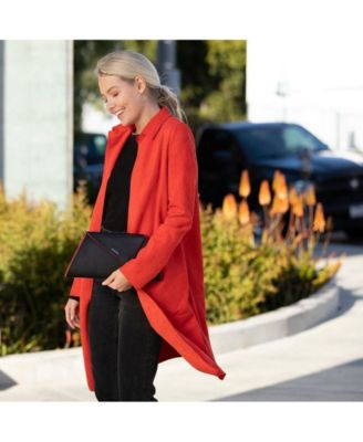 Black Leather Clutch Bag Unique Evening Purse Women's Handbag