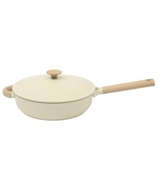 Cast Aluminum 13-Piece Cookware Set – Ceramic Nonstick, Linen White with Wood Handle
