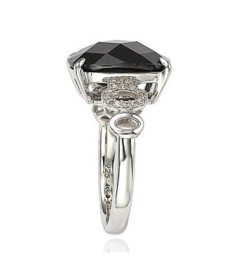 Suzy Levian Sterling Silver Cubic Zirconia Cocktail Ring