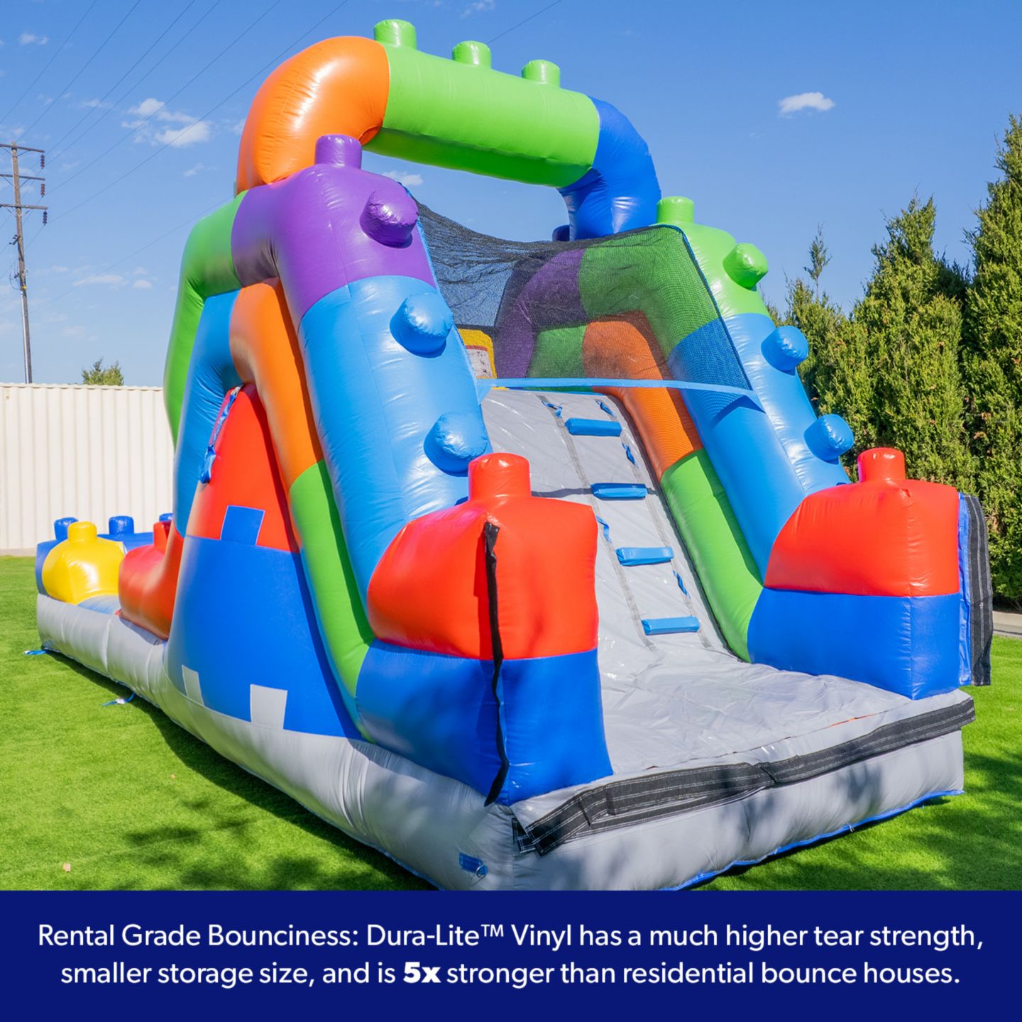 Детская игрушка HERO Kiddo 12FT Block Party Dual Lane Backload Inflatable Water Slide with Attached Pool & Air Blower — фото 5