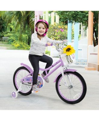 Girls Bike with Basket and Detachable Training Wheels Stylish and Safe Bicycle for Young Riders