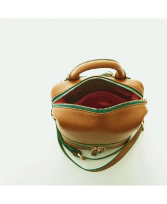 Brown Leather Backpack Purse for Women Convertible Crossbody Bag Medium Size with Front and Back Pockets