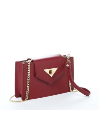 Mini Crossbody Bag Small Leather Burgundy Purse Wristlet Women's Handbag