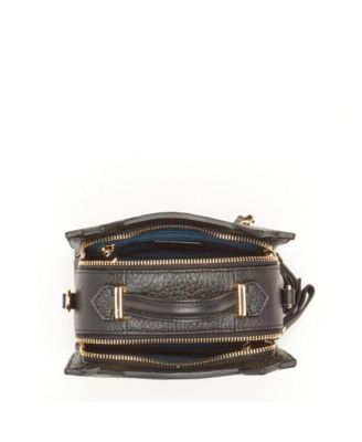 Leather Cat Bag Black Crossbody Purse Women's Handbag with Top Handle and Adjustable Strap