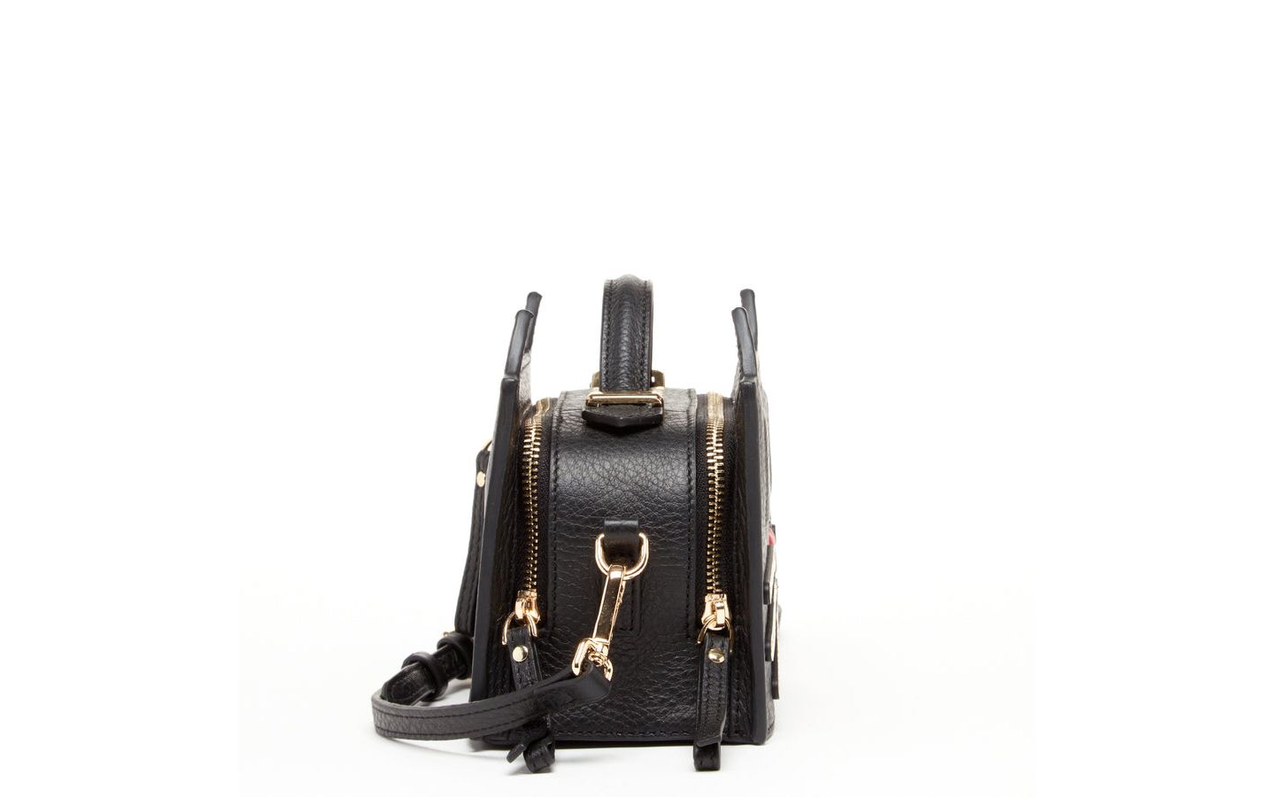 Женская сумка SUSU Leather Novelty Cat Face Mini Crossbody Bag Cute Structured Box Purse Small Top Handle Satchel with Zipper Closure Black, цвет: Чёрный — фото 4