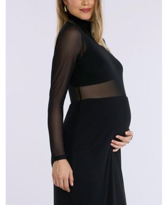 Maternity Long Sleeve Bodycon Mesh Top - Motherhood