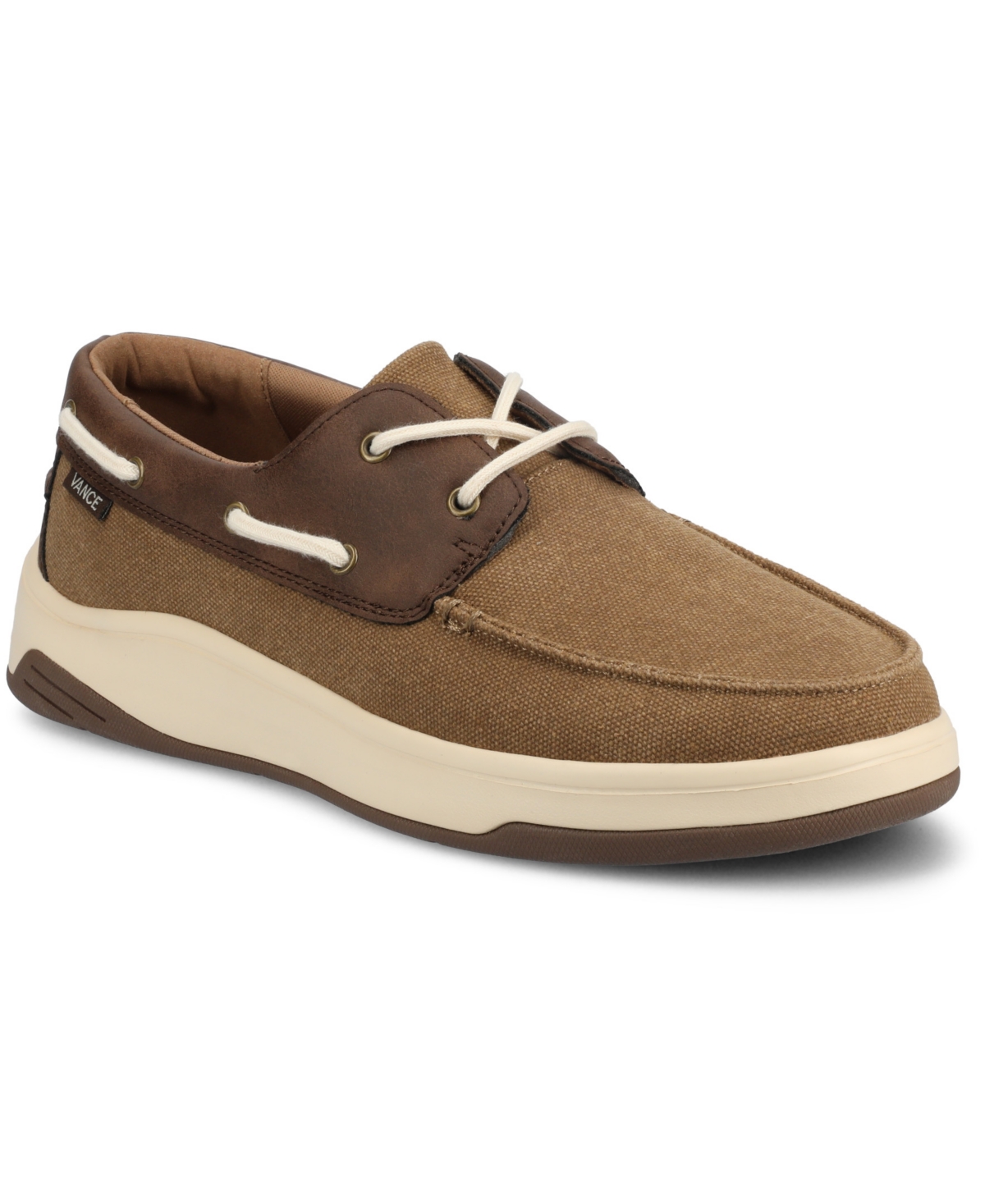 Vance Co. Men's Catamaran Low Top Flexible Boat Shoe Sneaker In Brown