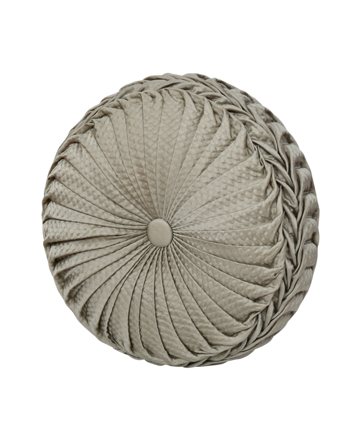 J Queen New York Piazza Tufted Decorative Pillow, 15" Round In Sage
