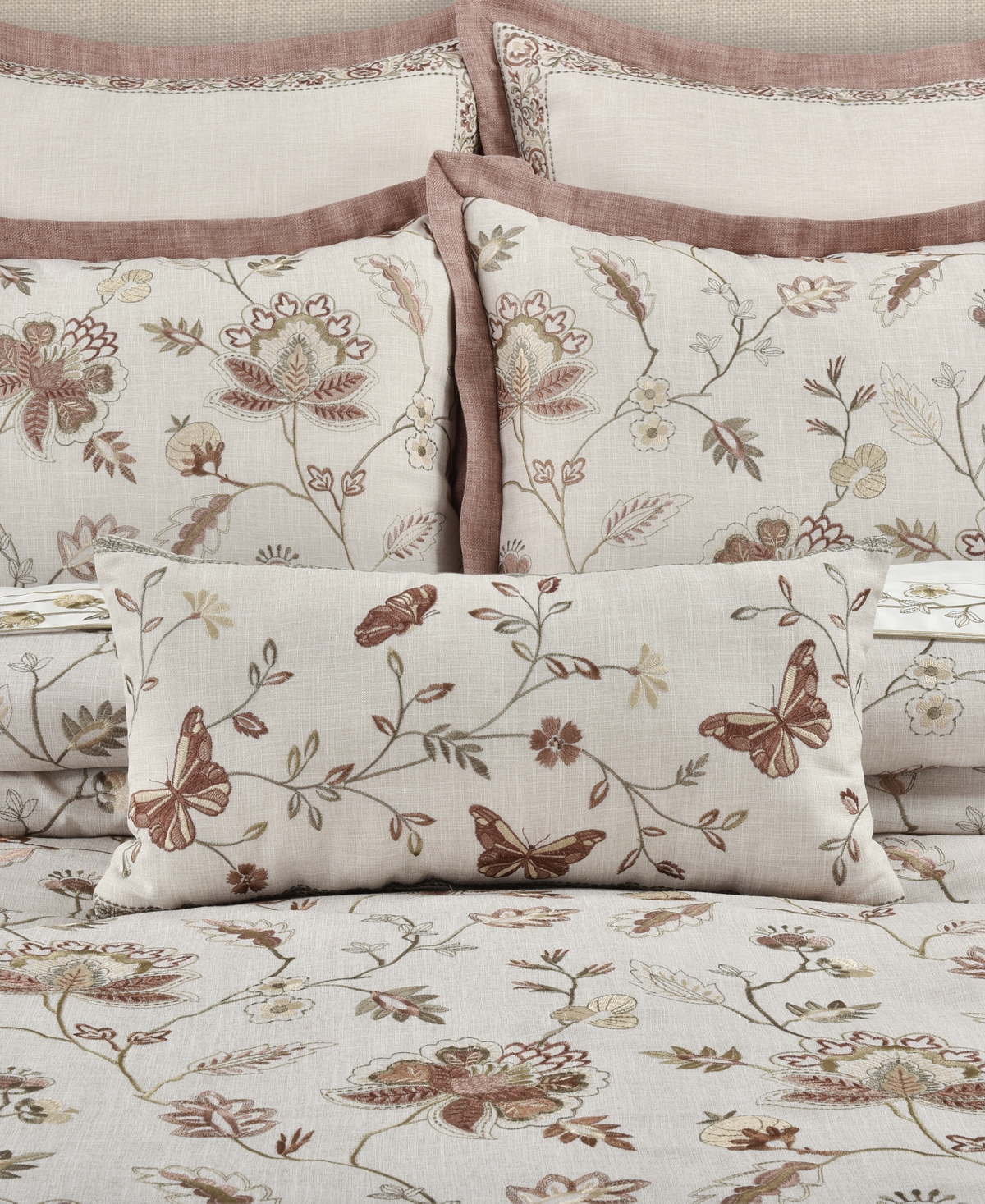 J Queen New York Santa Rosa Boudoir Decorative Pillow, 11" X 21" In Linen