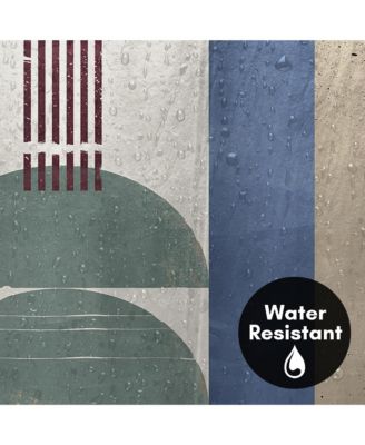 Modern Abstract Polyester Water-Resistant Bath Curtain, 71x74