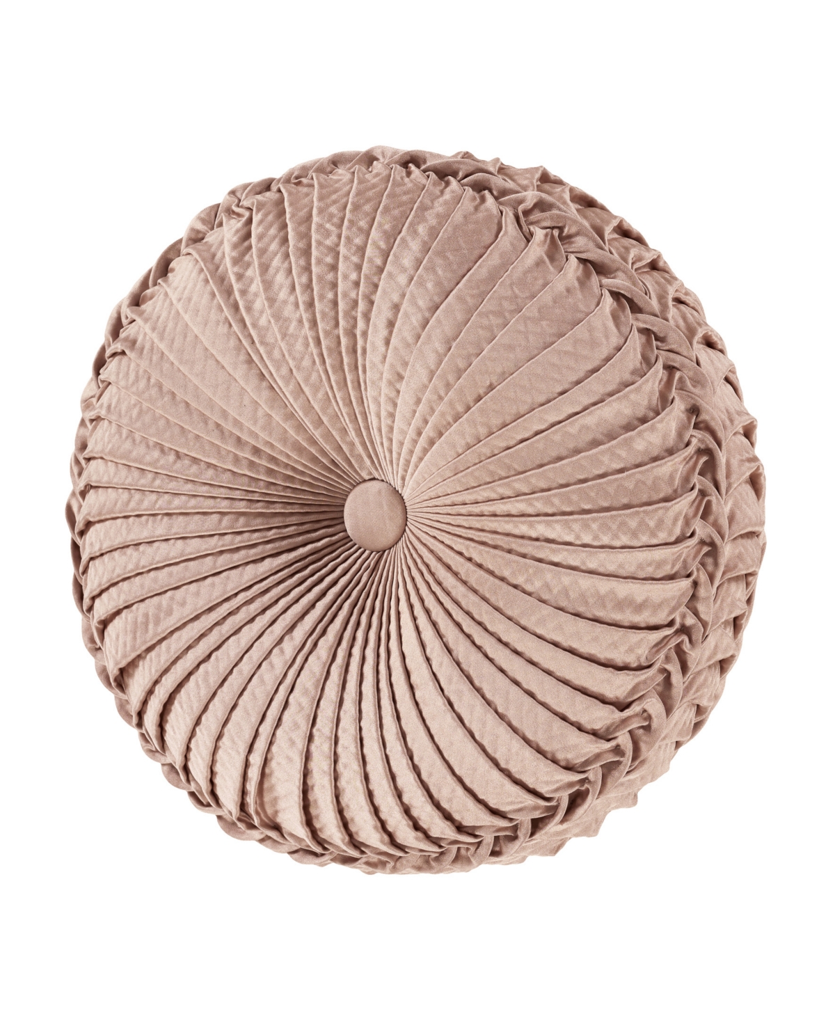 J Queen New York Rosewater Tufted Decorative Pillow, 15" Round In Blush
