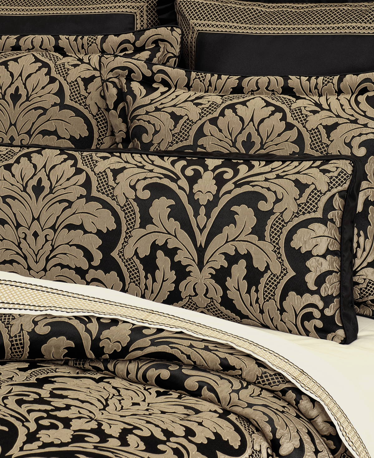 J Queen New York Brunello Bolster Decorative Pillow, 15" X 52" In Black