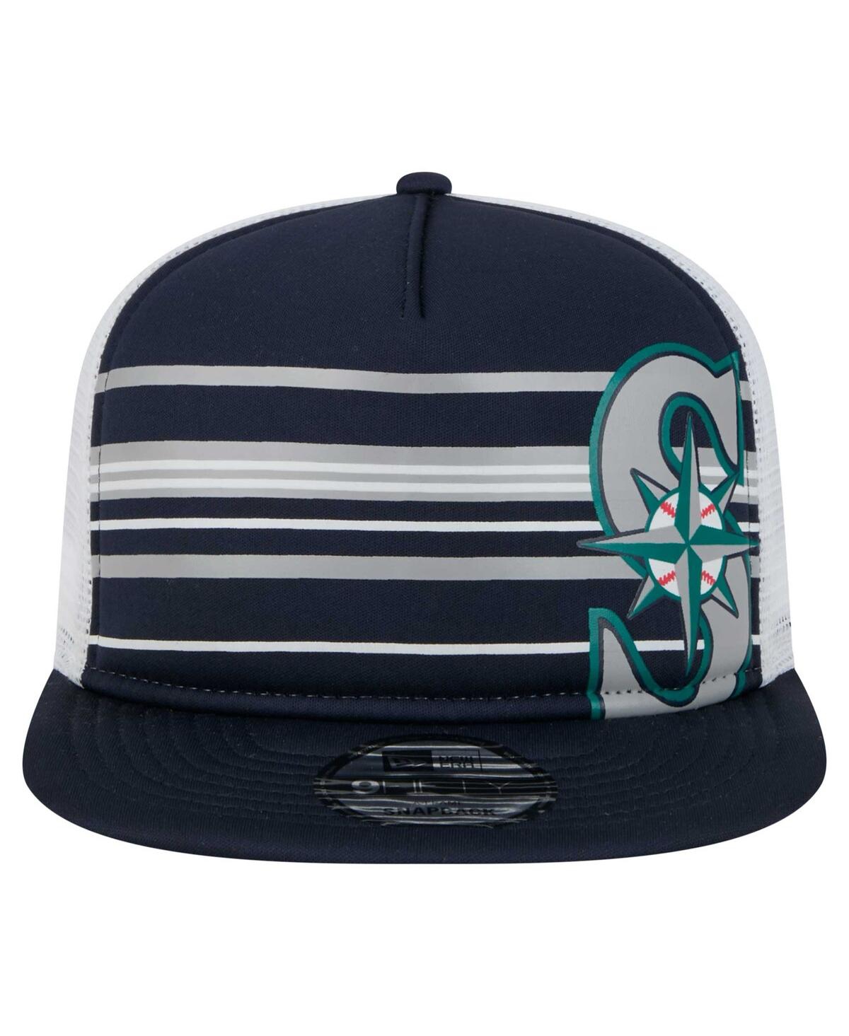New Era Men's Navy Seattle Mariners 9fifty A-frame Trucker Snapback Hat In Navy