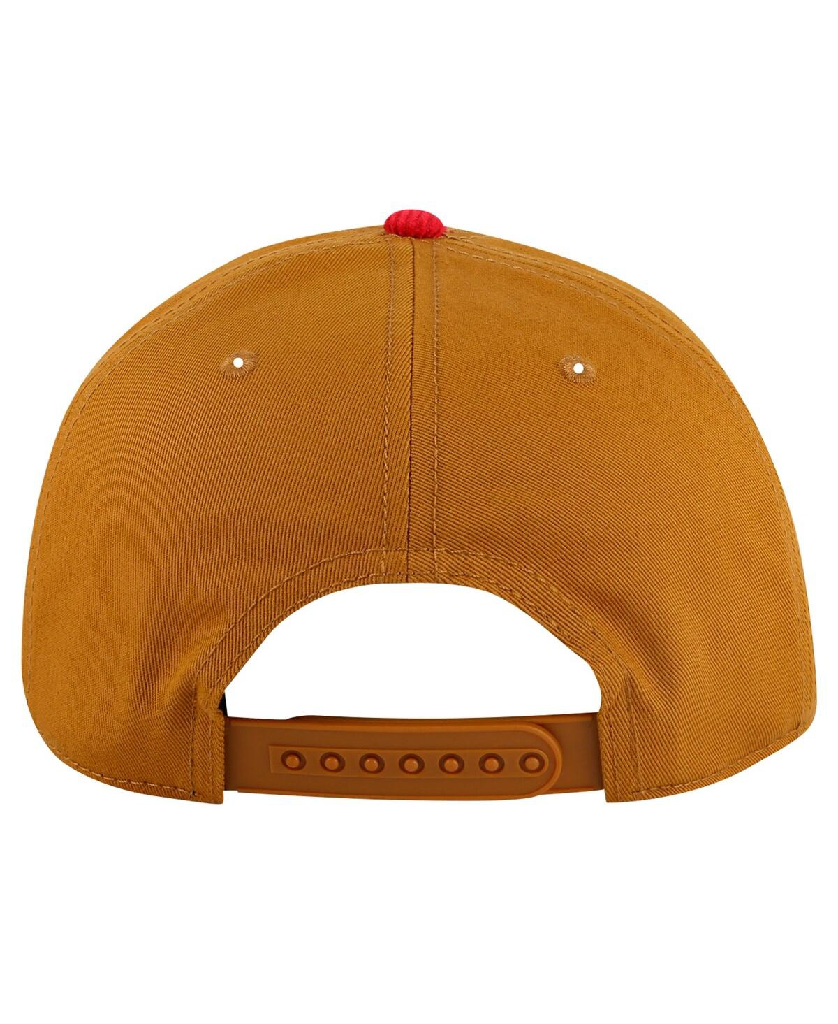 AMERICAN NEEDLE MEN'S TAN/RED DETROIT RED WINGS BURNETT ADJUSTABLE HAT 