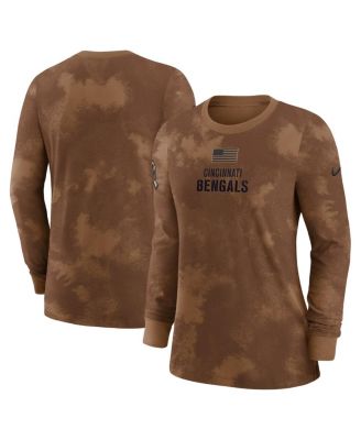 Nike - Women's Brown Cincinnati Bengals Salute To Service Long Sleeve T-Shirt