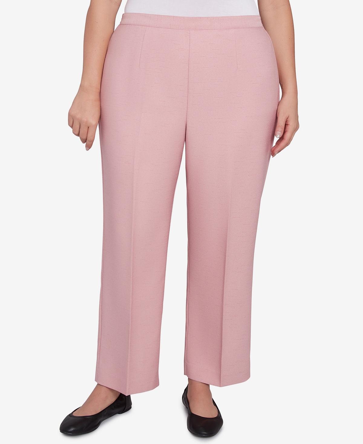 Alfred Dunner Plus Size Estate Of Mind Estate Pull-on Average Length Pants In Pink