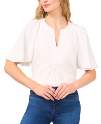 売れ筋商品|||ジェイエムコレクション カットソー トップス レディース Petite Flutter-Sleeve Square-Neck Top, Exclusively at Macy's Deep Black JM Collection Petite Flutter-Sleeve Square-Neck Top