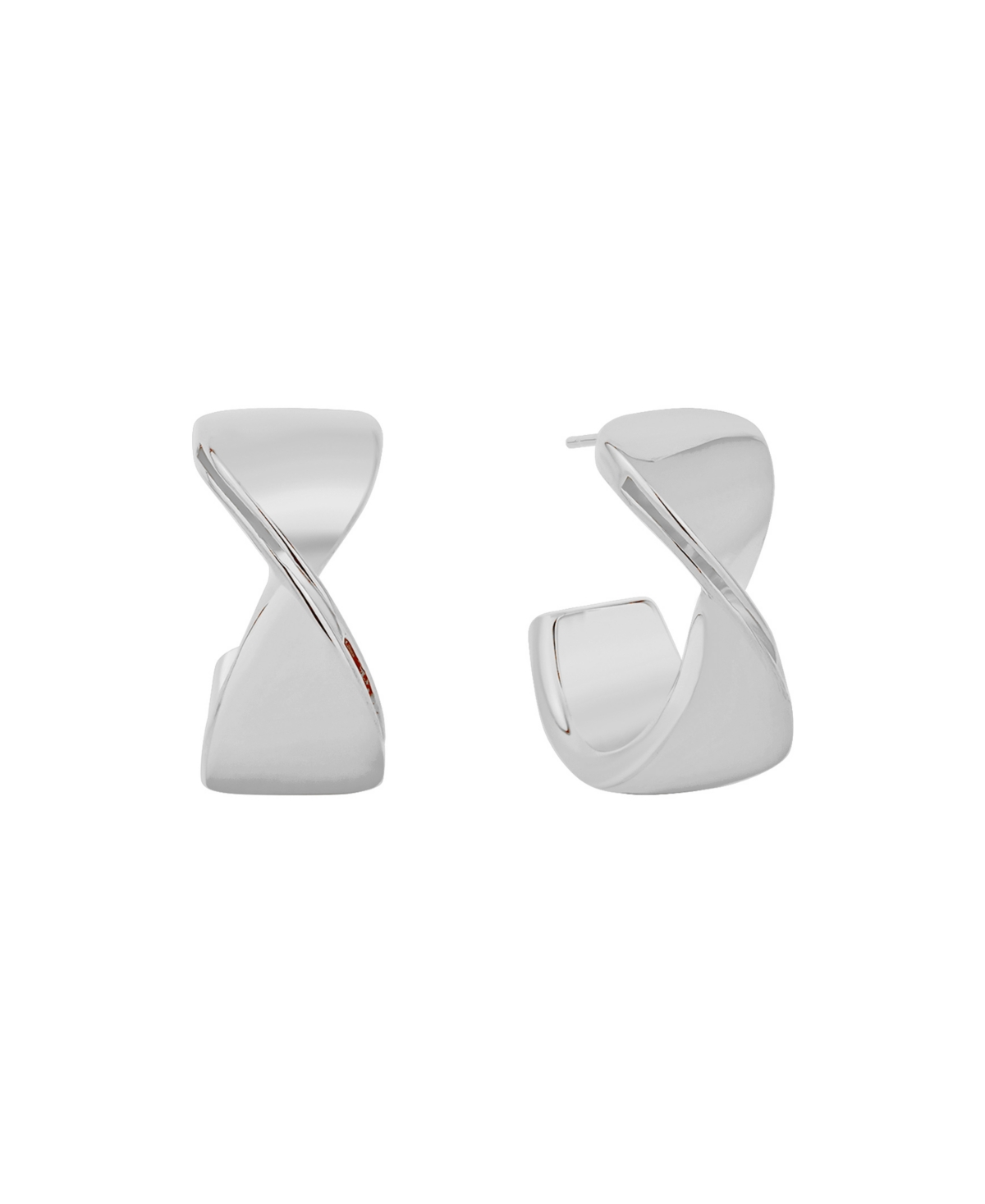 Crossover Push Back Hoop Earrings - Gold