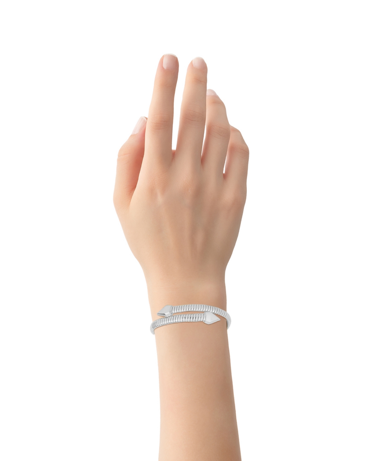 And Now This Cubic Zirconia Flexible Stretch Bypass Bracelet In Silver