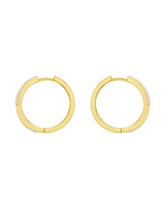 18K Gold Plated Crystal Hoop Earrings