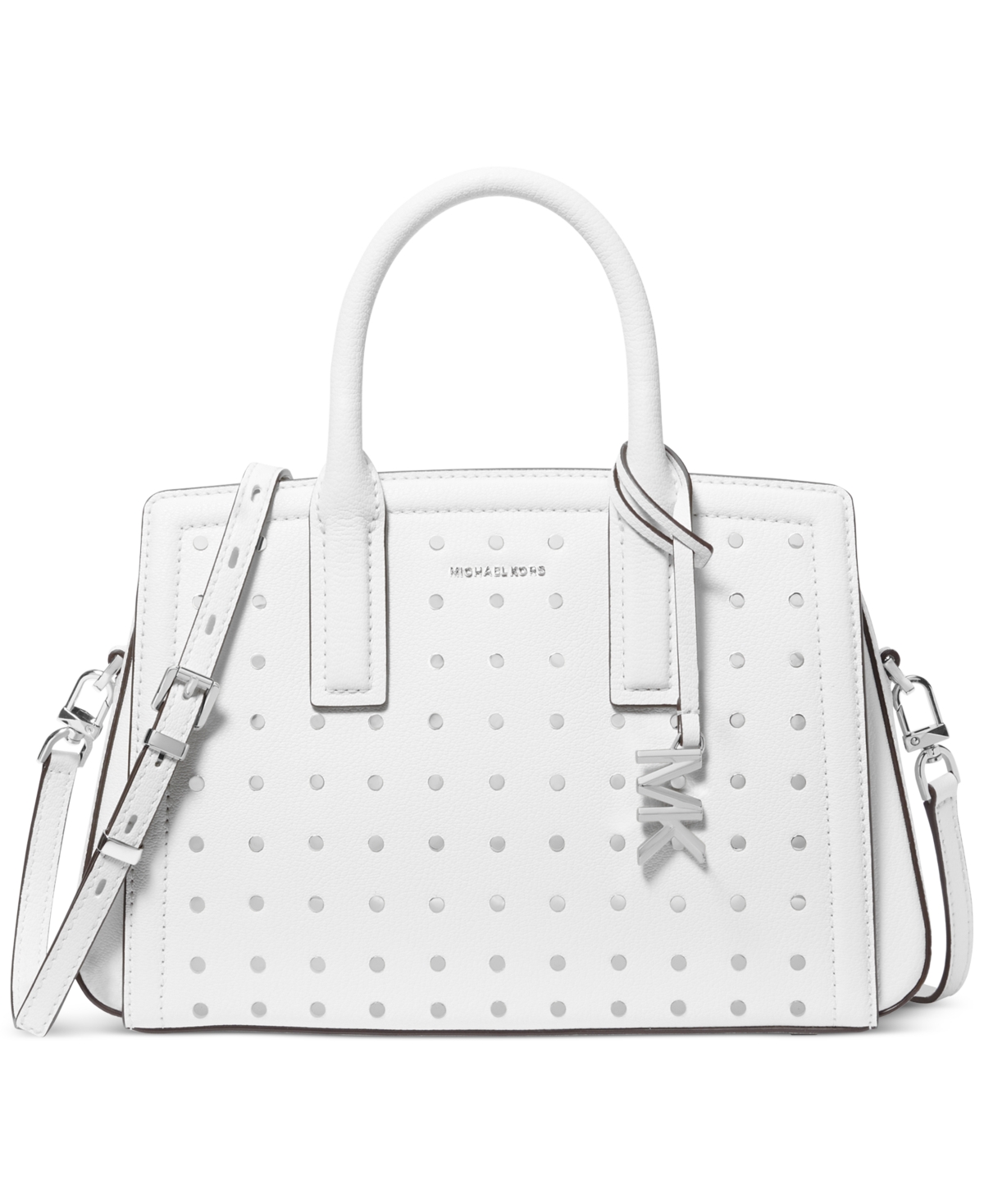 Michael Kors Michael  Laila Small Satchel In Optic White