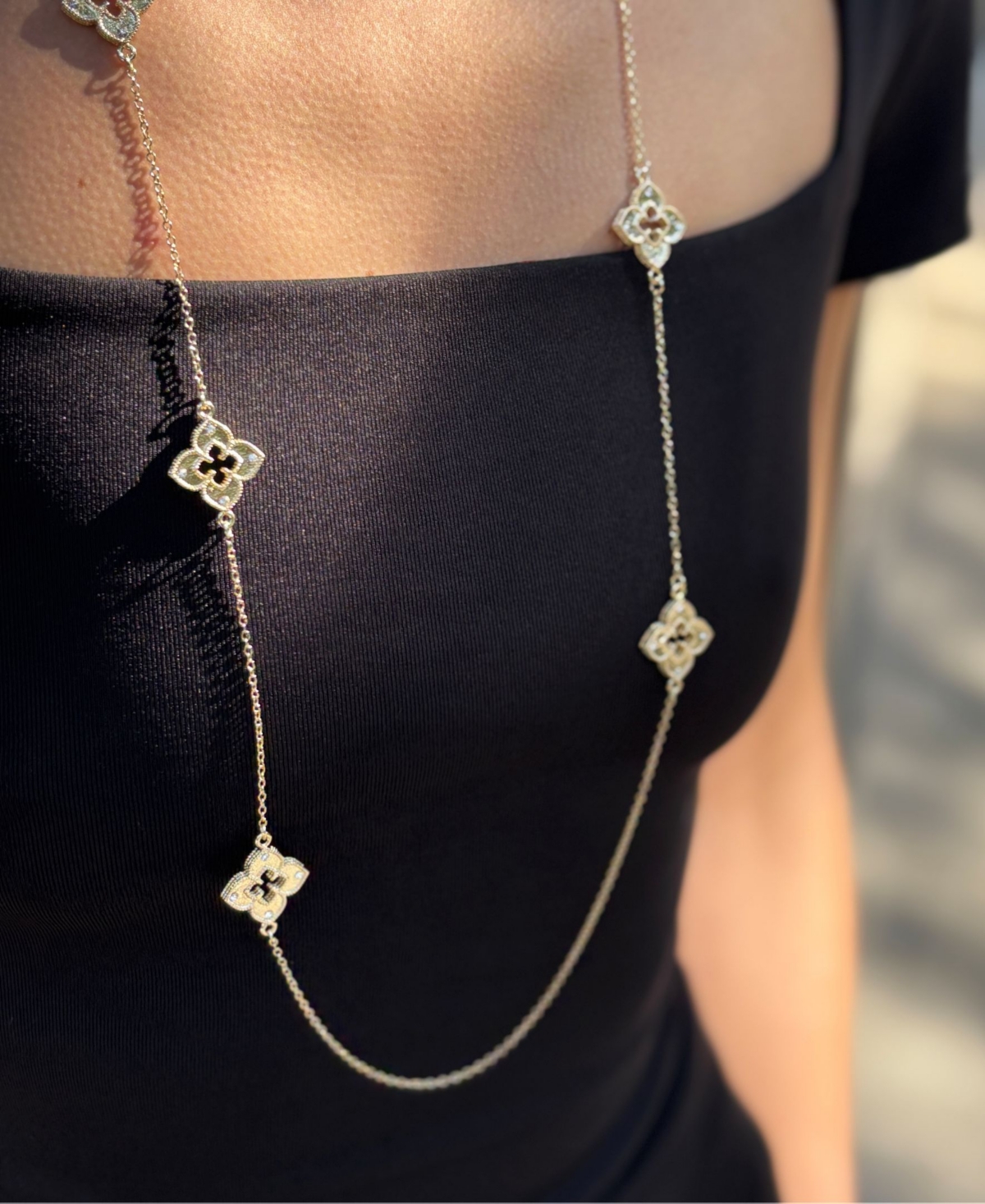 Adornia Gold Plated 36" Clover Station Necklace In Gold