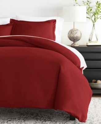 Double Brushed Solid Duvet Cover Set, Full/Queen