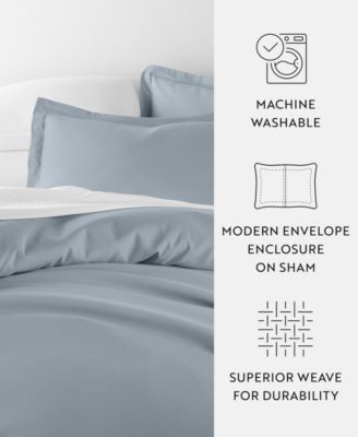 Double Brushed Solid Duvet Cover Set, Full/Queen