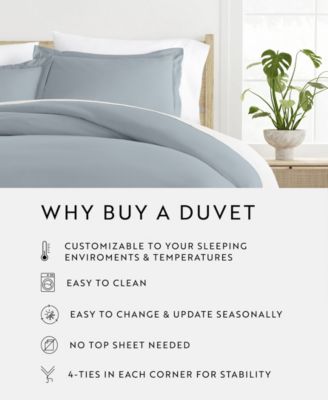 Double Brushed Solid Duvet Cover Set, Full/Queen