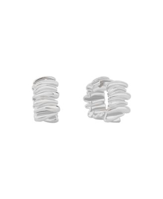 And Now This Rippled Hinged Hoop Earrings - Silver 12$
