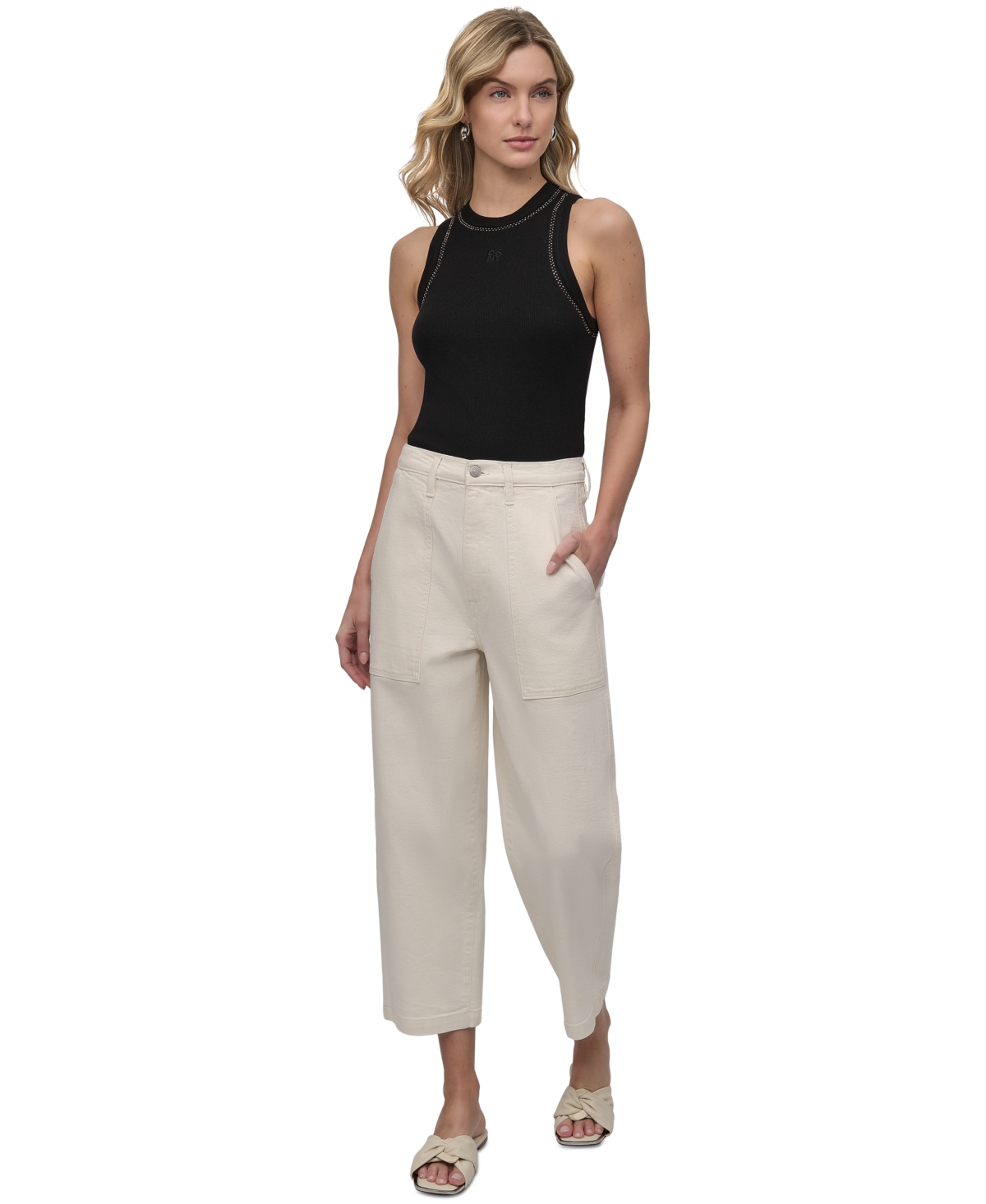 DKNY JEANS WOMEN'S HIGH-RISE UTILITY BARREL JEANS 