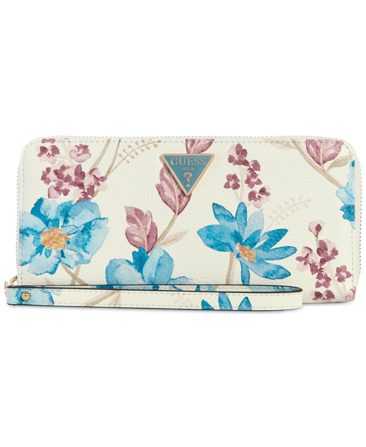 Guess Micaela Boxed Large Zip-around Wallet In White