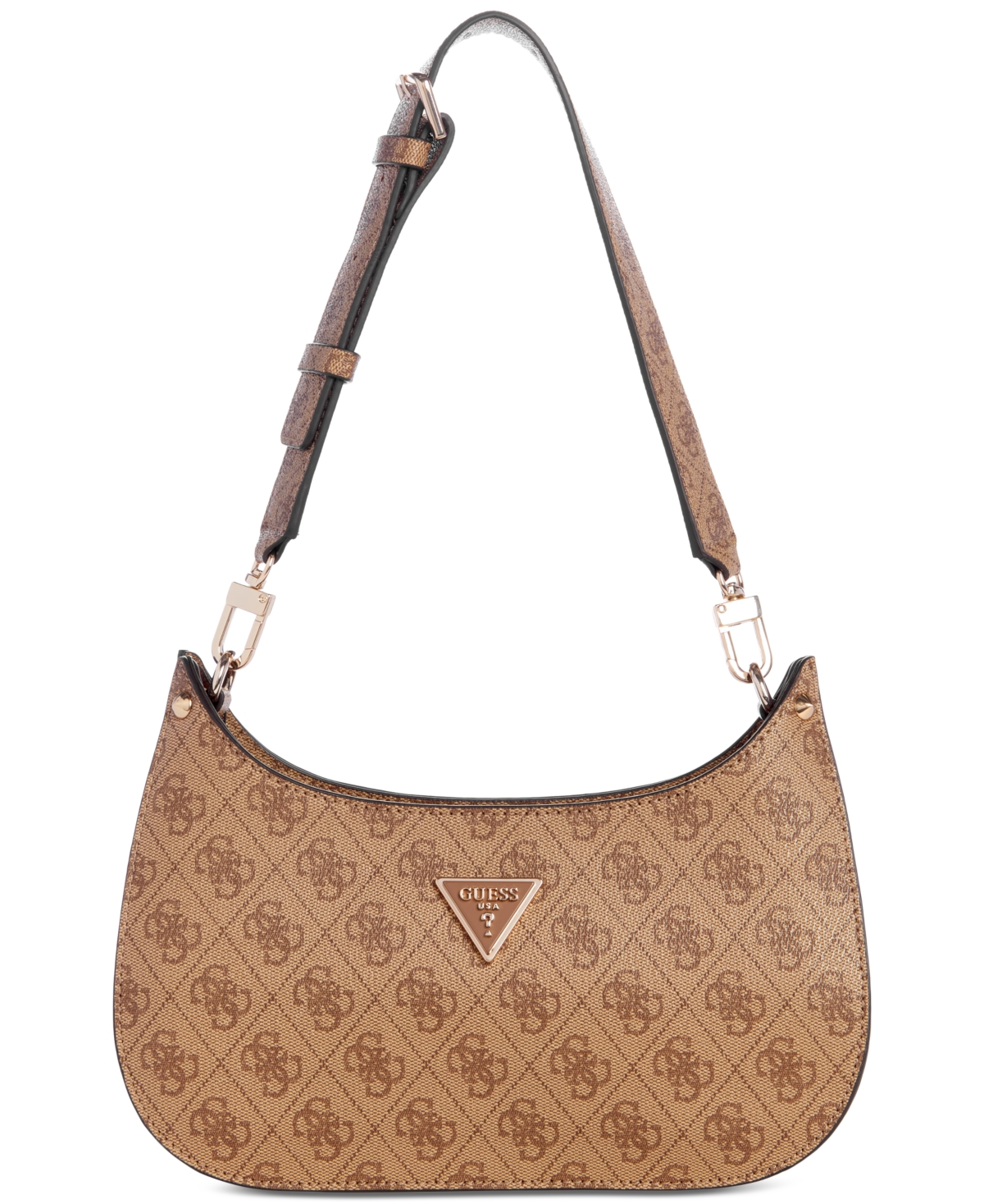 Meridian Monogram Small Top Zip Shoulder Bag - Latte Logo