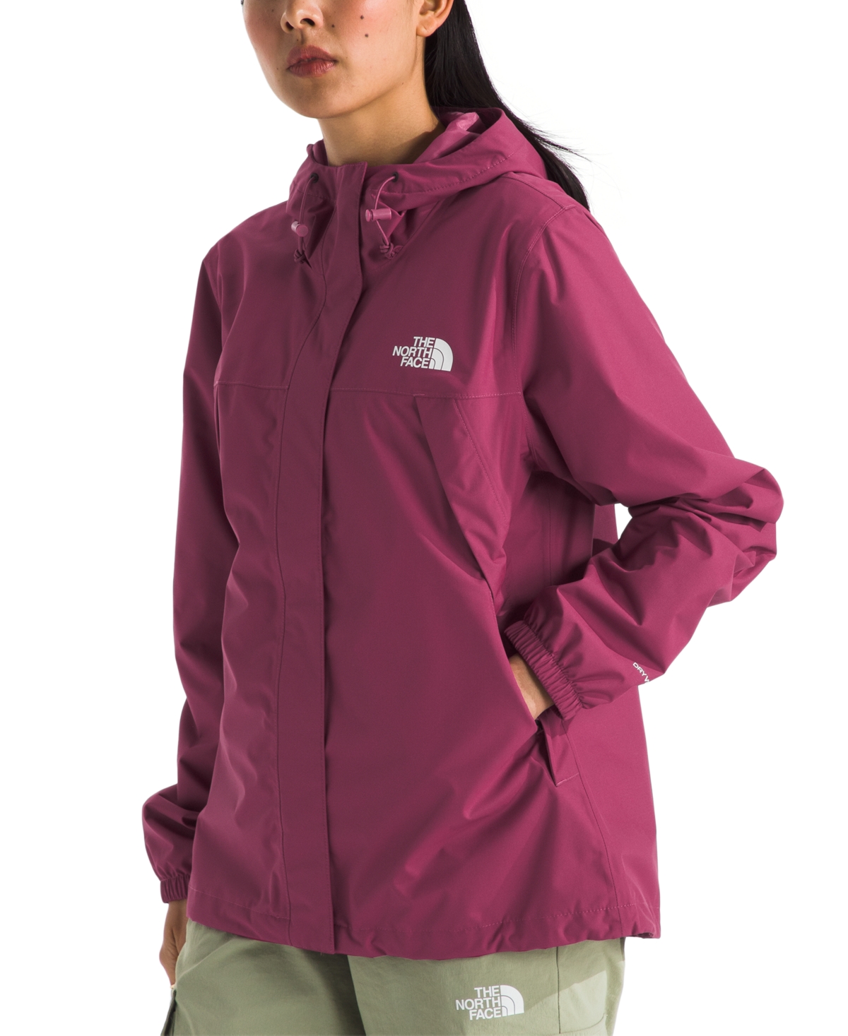 Shop The North Face Women's Antora Hooded Rain Jacket In Cyber Berry