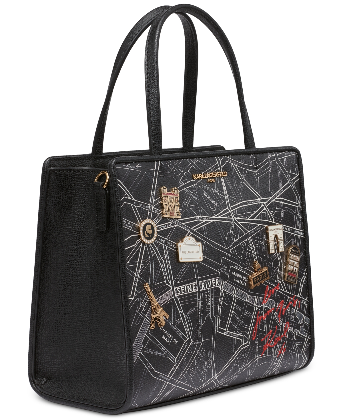 Karl Lagerfeld Paris Maybelle Satchel Travel Print & Pins