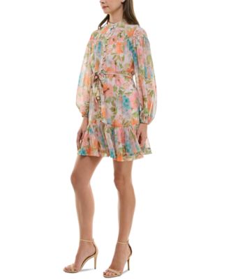 Petite Floral-Print Fit & Flare Dress