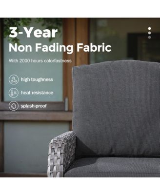 4 Pieces Patio Fruniture Set,Outdoor Wicker Sofa with Outdoor Wicker Sofa with Chairs,Coffee Table,High Back Loveseat with Thickened Cushion