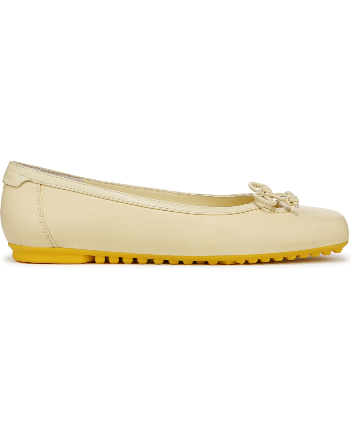 Shop Franco Sarto Women's Imara Square Toe Ballerina Flats In Lemonade Yellow Leather