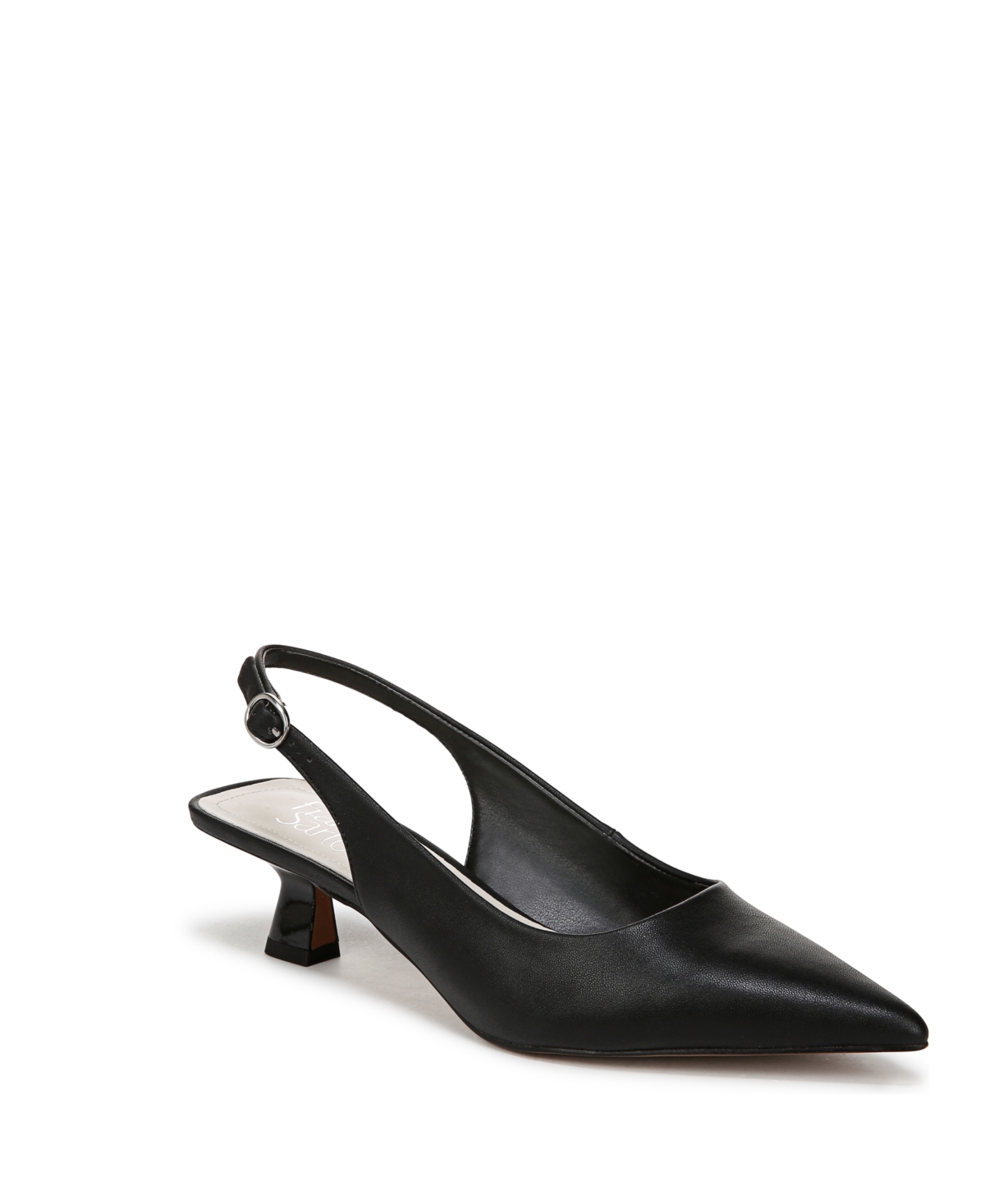 Franco Sarto Jaden Pointed Toe Slingback Pump In Black Faux Leather
