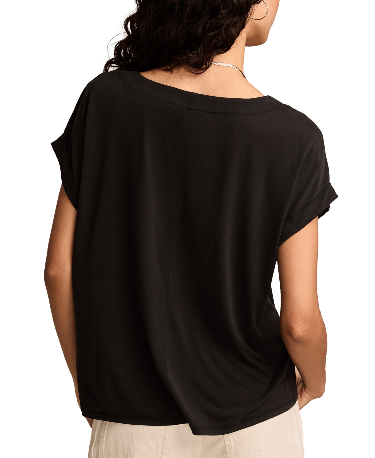 LUCKY BRAND WOMEN'S SANDWASH NOTCH-NECK T-SHIRT 