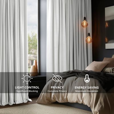 Primary White Grommet Signature Velvet Blackout Curtain