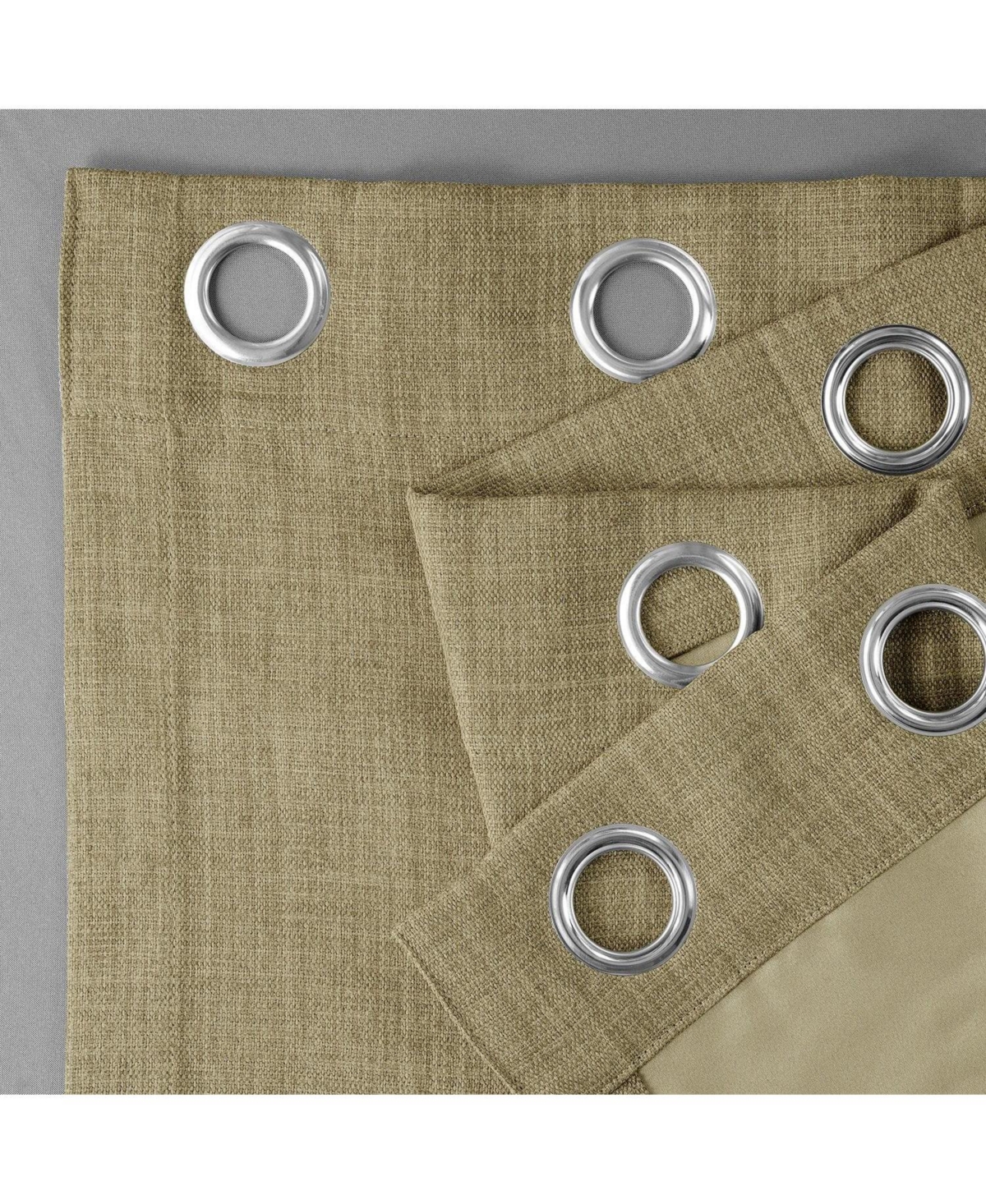 Half Price Drapes Nomad Tan Grommet Textured Faux Linen Room Darkening Curtain In Beige,tan