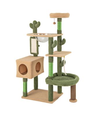 59'' Cactus Cat Tree for Indoor Cats w/ Sisal Scratching Posts & Board Condo