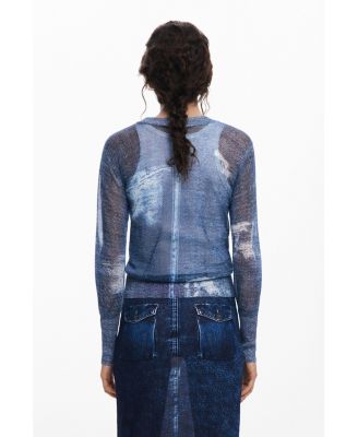 Women's Denim-effect sweater
