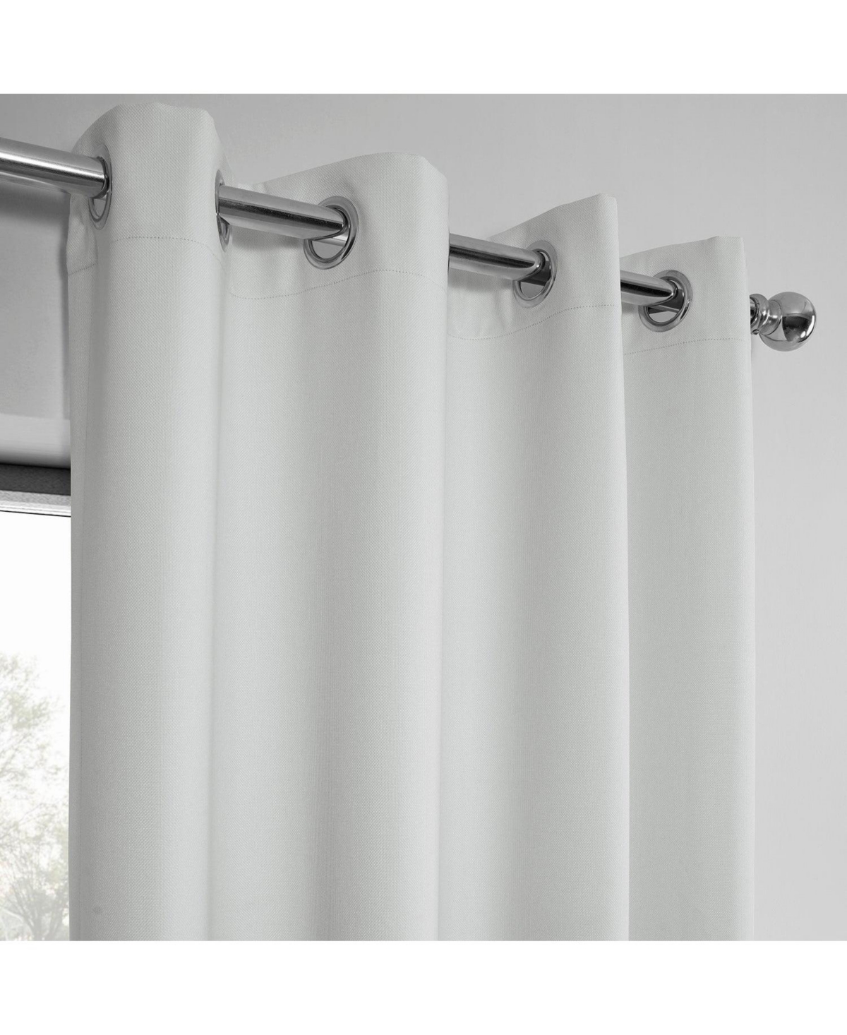 Half Price Drapes Off White Grommet Performance Linen Hotel Blackout Curtain In White